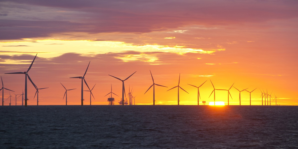  Wind turbine and sunset